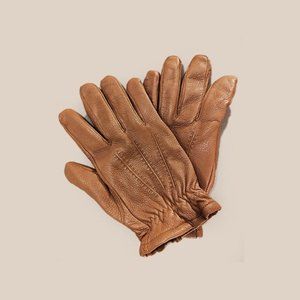 NORDSTORM - Cashmere lined cognac leather gloves - Sz M (9.5")